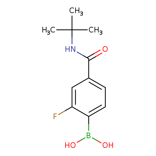 O=C(c1ccc(c(c1)F)B(O)O)NC(C)(C)C