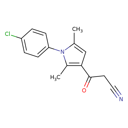 N#CCC(=O)c1cc(n(c1C)c1ccc(cc1)Cl)C