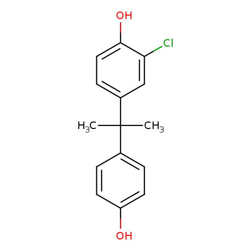 Oc1ccc(cc1)C(c1ccc(c(c1)Cl)O)(C)C