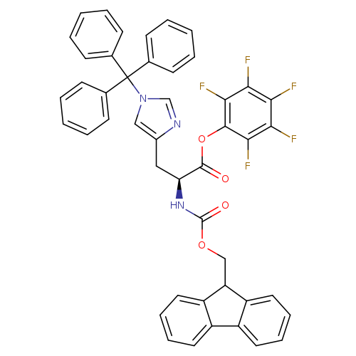 O=C(N[C@H](C(=O)Oc1c(F)c(F)c(c(c1F)F)F)Cc1ncn(c1)C(c1ccccc1)(c1ccccc1)c1ccccc1)OCC1c2ccccc2c2c1cccc2