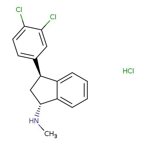 CN[C@@H]1C[C@H](c2c1cccc2)c1ccc(c(c1)Cl)Cl.Cl