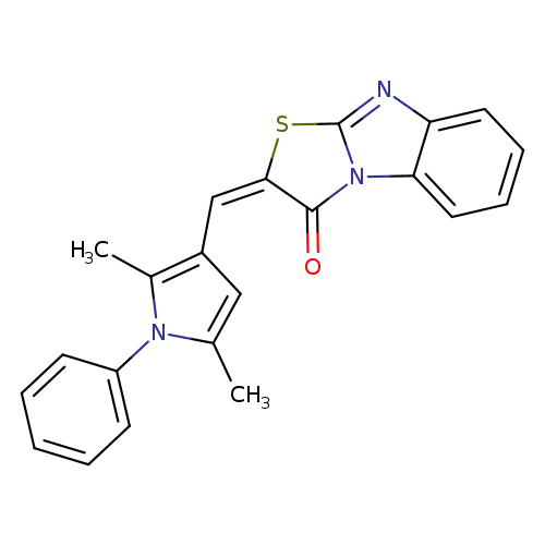 Cc1cc(c(n1c1ccccc1)C)/C=c1/sc2n(c1=O)c1c(n2)cccc1
