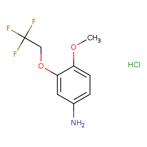 COc1ccc(cc1OCC(F)(F)F)N.Cl