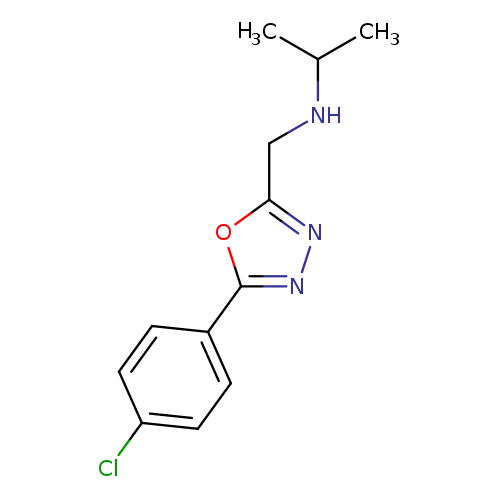 CC(NCc1nnc(o1)c1ccc(cc1)Cl)C