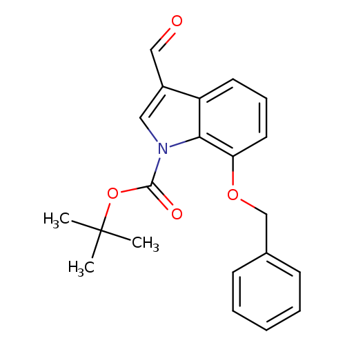 O=Cc1cn(c2c1cccc2OCc1ccccc1)C(=O)OC(C)(C)C