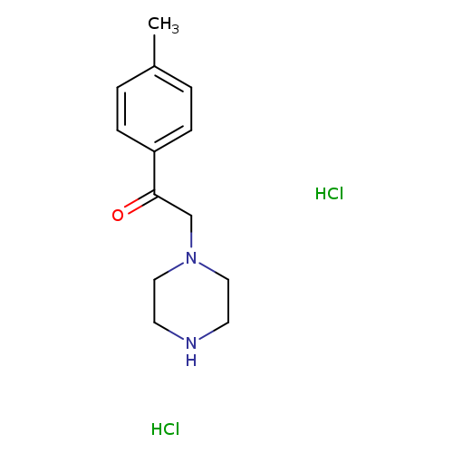 O=C(c1ccc(cc1)C)CN1CCNCC1.Cl.Cl
