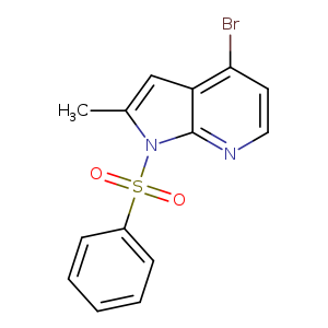 Brc1ccnc2c1cc(n2S(=O)(=O)c1ccccc1)C