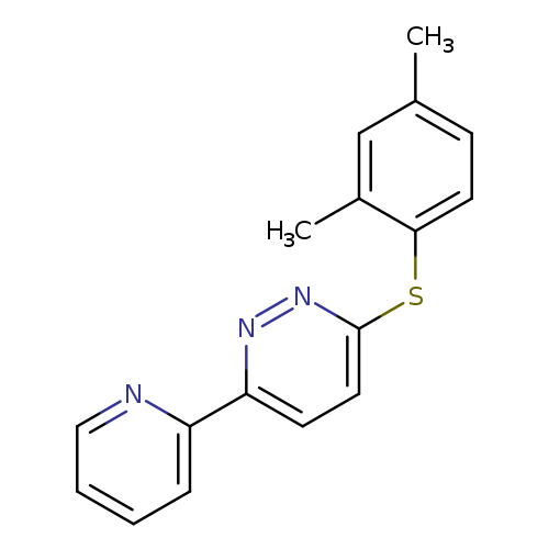 Cc1ccc(c(c1)C)Sc1ccc(nn1)c1ccccn1
