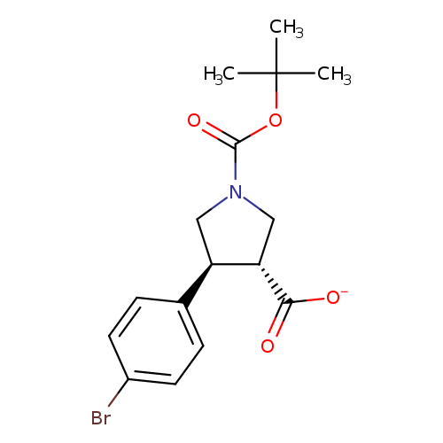 [O-]C(=O)[C@H]1CN(C[C@@H]1c1ccc(cc1)Br)C(=O)OC(C)(C)C