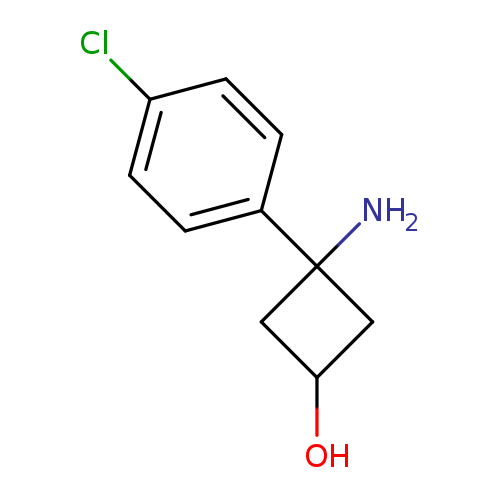 OC1CC(C1)(N)c1ccc(cc1)Cl