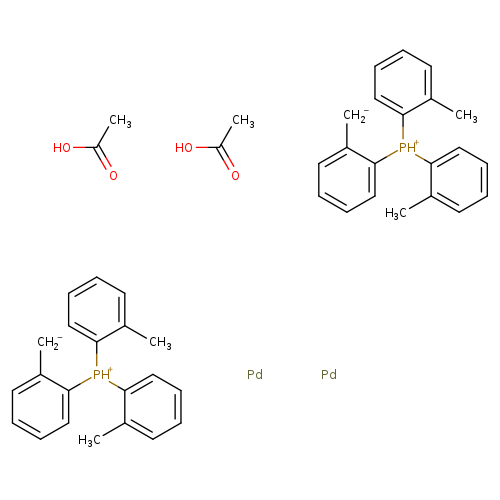 [CH2-]c1ccccc1[PH+](c1ccccc1C)c1ccccc1C.[CH2-]c1ccccc1[PH+](c1ccccc1C)c1ccccc1C.CC(=O)O.CC(=O)O.[Pd].[Pd]