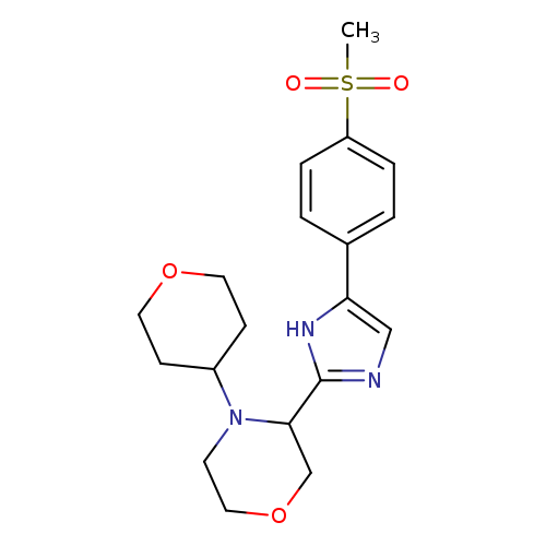 CS(=O)(=O)c1ccc(cc1)c1cnc([nH]1)C1COCCN1C1CCOCC1