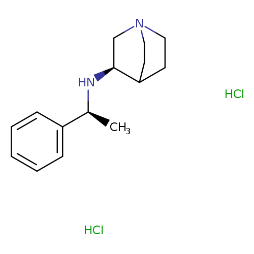 C[C@@H](c1ccccc1)N[C@H]1CN2CCC1CC2.Cl.Cl