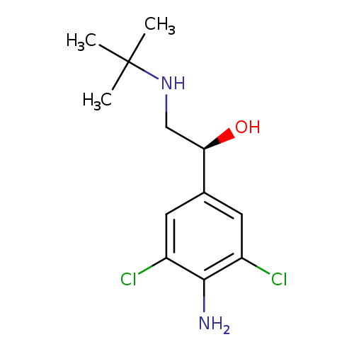 O[C@@H](c1cc(Cl)c(c(c1)Cl)N)CNC(C)(C)C