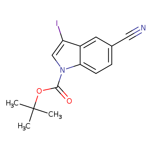 N#Cc1ccc2c(c1)c(I)cn2C(=O)OC(C)(C)C