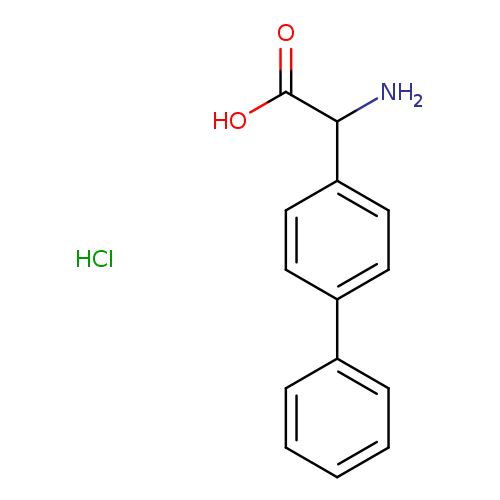 OC(=O)C(c1ccc(cc1)c1ccccc1)N.Cl