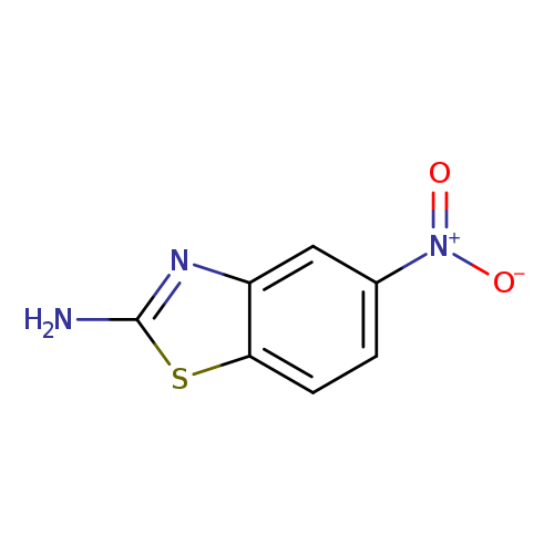 Nc1sc2c(n1)cc(cc2)[N+](=O)[O-]