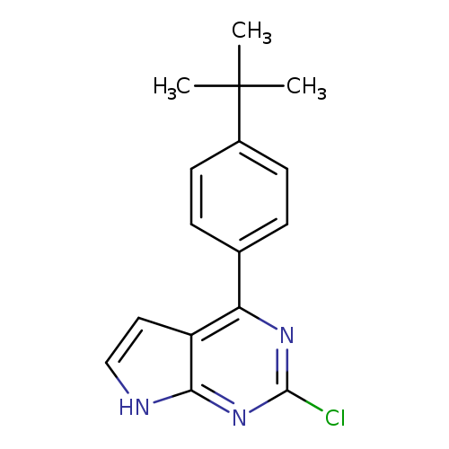 CC(c1ccc(cc1)c1nc(Cl)nc2c1cc[nH]2)(C)C
