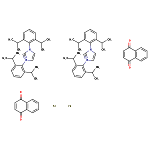 CC(c1cccc(c1N1C=CN(#C1)c1c(cccc1C(C)C)C(C)C)C(C)C)C.CC(c1cccc(c1N1C=CN(#C1)c1c(cccc1C(C)C)C(C)C)C(C)C)C.O=C1C=CC(=O)c2c1cccc2.O=C1C=CC(=O)c2c1cccc2.[Pd].[Pd]