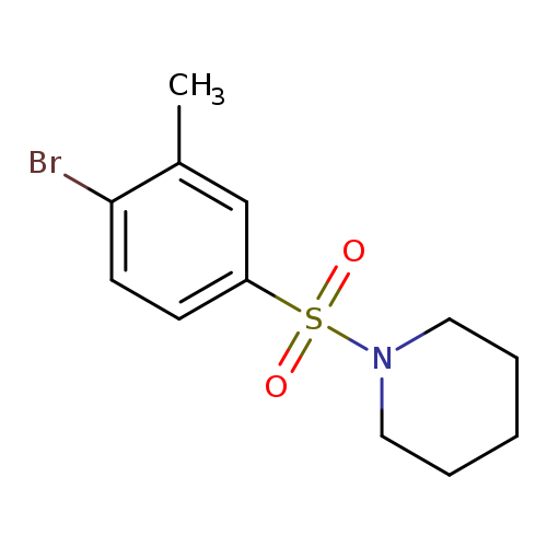 Brc1ccc(cc1C)S(=O)(=O)N1CCCCC1