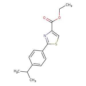 CCOC(=O)c1csc(n1)c1ccc(cc1)C(C)C