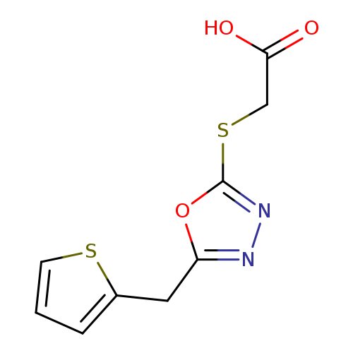 OC(=O)CSc1nnc(o1)Cc1cccs1