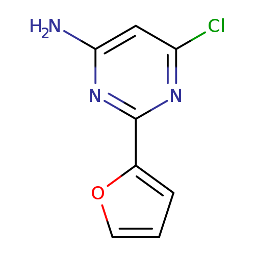 Nc1cc(Cl)nc(n1)c1ccco1