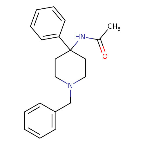 CC(=O)NC1(CCN(CC1)Cc1ccccc1)c1ccccc1