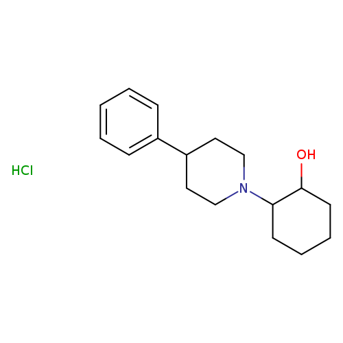 OC1CCCCC1N1CCC(CC1)c1ccccc1.Cl
