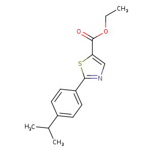 CCOC(=O)c1cnc(s1)c1ccc(cc1)C(C)C