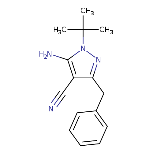 N#Cc1c(Cc2ccccc2)nn(c1N)C(C)(C)C