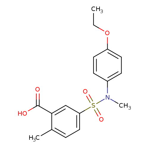 CCOc1ccc(cc1)N(S(=O)(=O)c1ccc(c(c1)C(=O)O)C)C