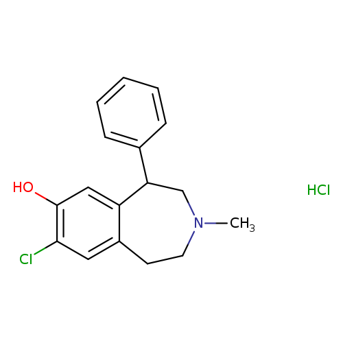 CN1CCc2c(C(C1)c1ccccc1)cc(c(c2)Cl)O.Cl