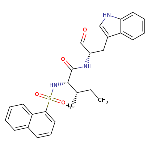 O=C[C@H](Cc1c[nH]c2c1cccc2)NC(=O)[C@H]([C@H](CC)C)NS(=O)(=O)c1cccc2c1cccc2