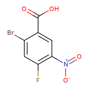 [O-][N+](=O)c1cc(C(=O)O)c(cc1F)Br
