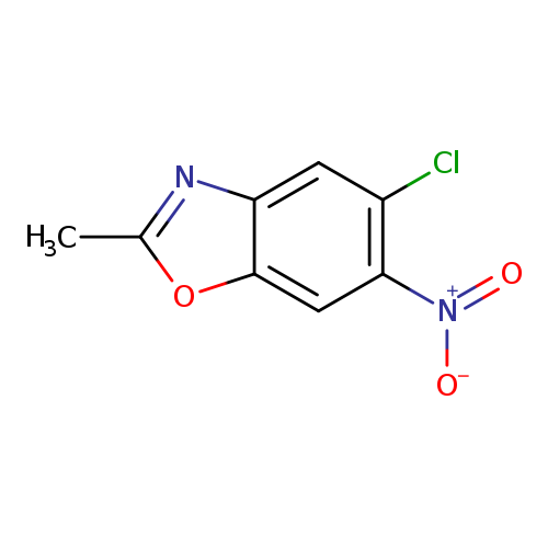 Cc1nc2c(o1)cc(c(c2)Cl)[N+](=O)[O-]