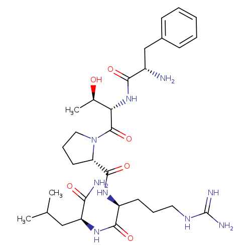 CC(C[C@@H](C(=O)N)NC(=O)[C@@H](NC(=O)[C@@H]1CCCN1C(=O)[C@H]([C@H](O)C)NC(=O)[C@H](Cc1ccccc1)N)CCCNC(=N)N)C