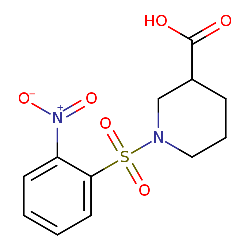 OC(=O)C1CCCN(C1)S(=O)(=O)c1ccccc1[N+](=O)[O-]
