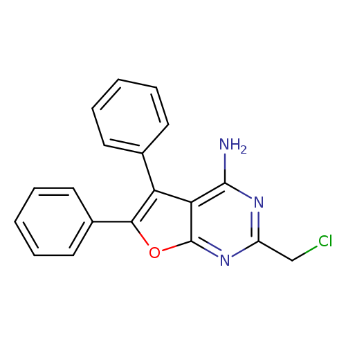 ClCc1nc(N)c2c(n1)oc(c2c1ccccc1)c1ccccc1