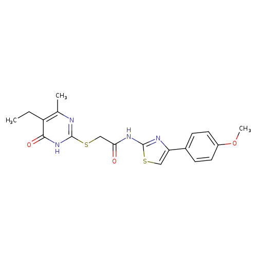 CCc1c(C)nc([nH]c1=O)SCC(=O)Nc1scc(n1)c1ccc(cc1)OC