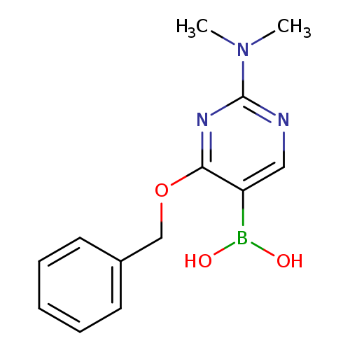OB(c1cnc(nc1OCc1ccccc1)N(C)C)O
