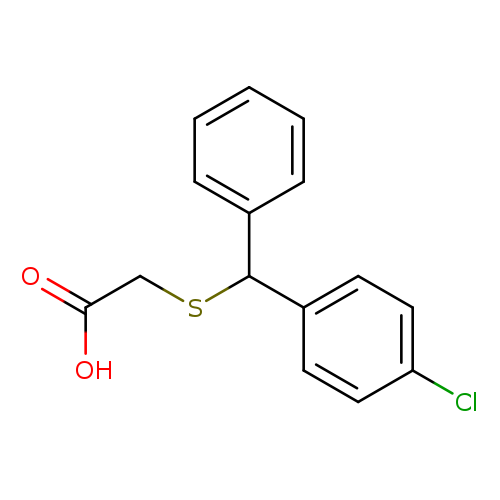 OC(=O)CSC(c1ccccc1)c1ccc(cc1)Cl