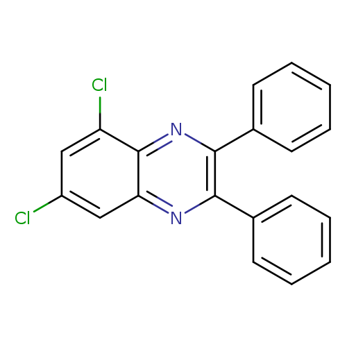 Clc1cc(Cl)c2c(c1)nc(c(n2)c1ccccc1)c1ccccc1