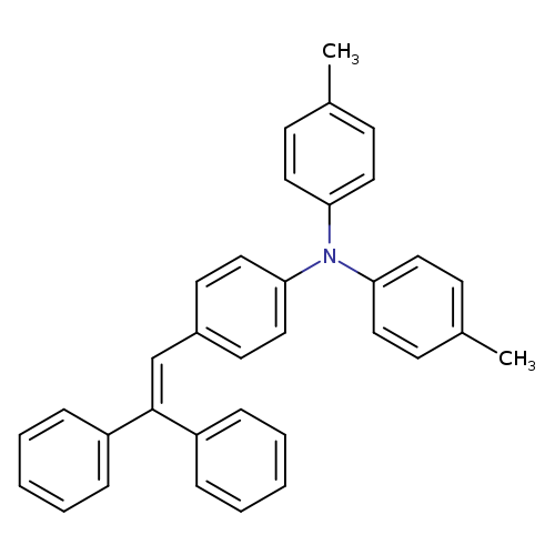 Cc1ccc(cc1)N(c1ccc(cc1)C)c1ccc(cc1)C=C(c1ccccc1)c1ccccc1