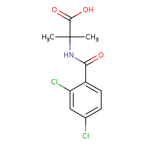 Clc1ccc(c(c1)Cl)C(=O)NC(C(=O)O)(C)C