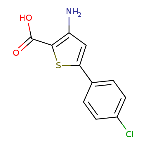 Clc1ccc(cc1)c1cc(c(s1)C(=O)O)N