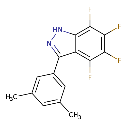 Cc1cc(C)cc(c1)c1n[nH]c2c1c(F)c(F)c(c2F)F