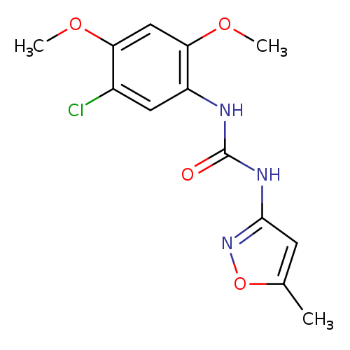COc1cc(OC)c(cc1NC(=O)Nc1noc(c1)C)Cl