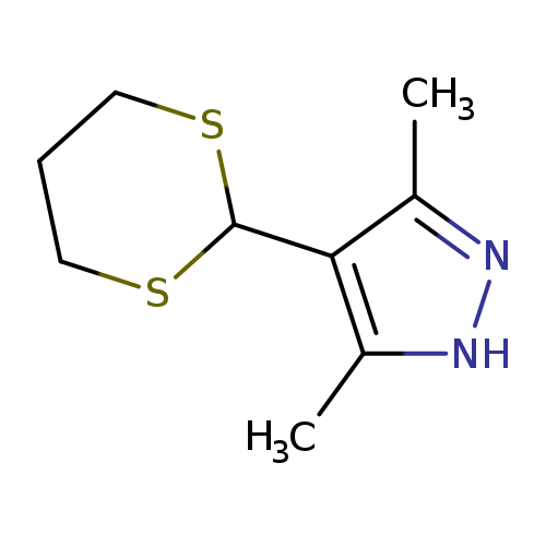 Cc1[nH]nc(c1C1SCCCS1)C