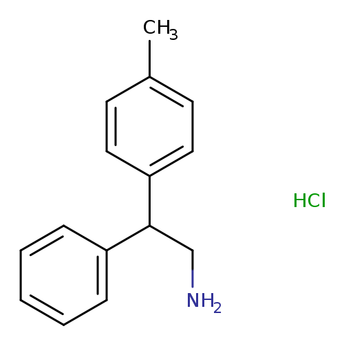 NCC(c1ccccc1)c1ccc(cc1)C.Cl
